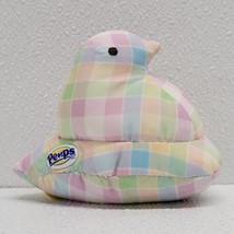 Peeps Pastel Check Plaid Chick 5&quot; Plush Easter Spring Rainbow Cloth Plush - £19.64 GBP