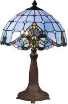 Table Lamp DALE TIFFANY 3-Light Blue Antique Bronze Verde Verdigris Metal - £204.06 GBP