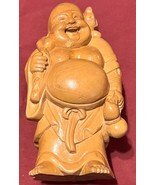Old Vintage Hand Carved Asian Chinese Wood Buddha Statue Art Sculpture C... - $76.18 CAD