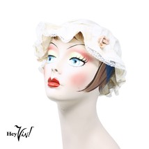 Vintage Off White Cotton Lace Trim Colonial or Victorian Maid Mop Cap - Hey Viv - £15.95 GBP