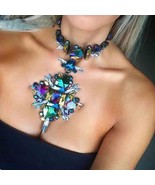 Geometric Fashion Crystal Choker Necklace - £15.73 GBP