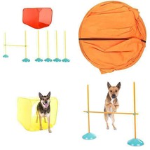 Dog Agility Starter Kit Obstacle Course Training Equipment Tunnel Weave ... - £49.12 GBP