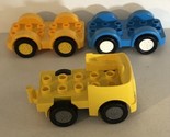 Lego Duplo Vehicle Base Piece Lot Of 3 Toy Yellow And Blue - $6.92