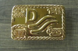 John Wayne &quot;Red River&quot; Belt Buckle-new 1946 Hwh Initials Gold Finish - £44.81 GBP