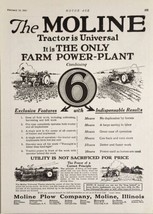 1920 Print Ad Moline Tractors Farm Power Plants Plows Made in Moline,Ill... - $20.68