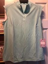 NWT Ladies STELLA PARKER Mint Green Sleeveless Mock Golf Shirt M L XL UPF 50 image 2