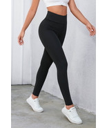 Black Criss Cross Tummy Control High Waist Leggings - $207.85 MXN