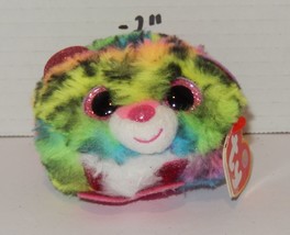 Ty Puff Puffies Dotty 2&quot; Beanie baby Boos plush toy Pink Blue white - $9.85