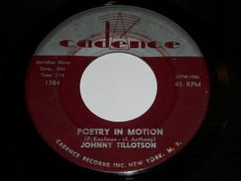 Johnny Tillotson Poetry In Motion 45 RPM Vintage Cadence Label - £9.01 GBP