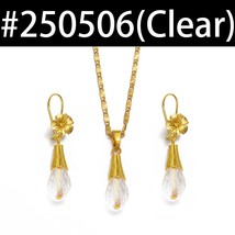 Hawaiian Tropical Flower Jewelry sets Crystal Pendant Necklace Earrings Guam Mic - £18.92 GBP