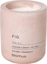 Blomus FIG Scented Candle 4oz Concrete Jar Soy Wax Rose Dust Natural Fragrance - £14.83 GBP