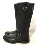 Steve Madden Womens Size 8 FRENCCHH Black Leather Buckle Riding Boots Go... - £29.98 GBP