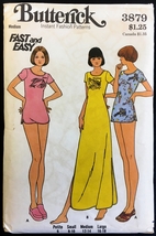 70s Size M Bust 34 36 Fast Easy Zodiac Nightshirt Butterick 3879 Pattern Knits - £5.58 GBP
