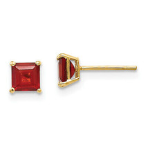 14k Madi K Garnet 4mm Square Post Earrings SE2286 - £67.01 GBP