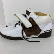 Reebok Mens Athletic Shoes White Black Lace Up Low Top Premium Hook Loop... - £28.05 GBP