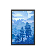Framed photo paper poster painting in blue colors for interior design 3 - $46.00+