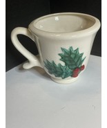 Christmas Coffee Tea Cup Mug Holly Berries, Vintage - £7.67 GBP