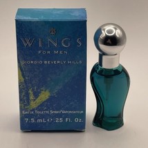 Wings By Giorgio Beverly Hills For Men Mini Edt Spray 0.25oz - New In Box - $19.50