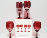 NEW Williams Sonoma Set of 4 RED Wilshire Jewel Cut Mixed Wine Glasses 1... - $229.99