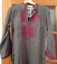 NWT Shajar CJ Laing Irish Linen Embroidered Asian Resort Style Kaftan Dr... - £240.38 GBP