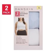 Danskin Womens Sports Bra White Light Blue Studio Moisture Wicking Stretch - $53.32 CAD