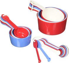 19-Piece Measuring Cups &amp; Spoon Set Plastic Multicolor NEW - £13.27 GBP