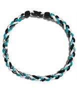 3 Rope Tornado Braided Boys Youth Baseball Energy Necklace 18&quot; Teal Blac... - €8,63 EUR