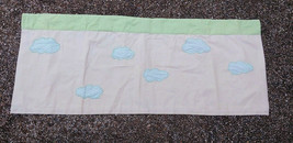 Pottery Barn Kids Embroidered Clouds Peach Green Curtain Valance VTG 44 ... - $19.79
