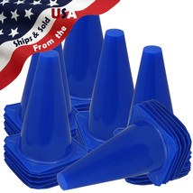 NEW! 9&quot; Tall BLUE CONES Sports Training Safety Cone Horse Training Qty 36 - £47.25 GBP