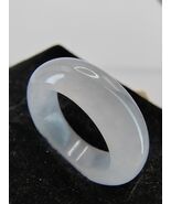 Icy White Natural Burma Jadeite Jade Band Ring # US SIZE 7.25 # 17.50mm - $480.00