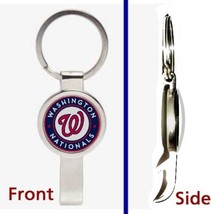 Washington Nationals Pennant or Keychain silver tone secret bottle opener - £10.56 GBP