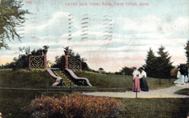 Twin Cities Minnesota Mn~Gates AJAR-COMO PARK~1909 Postcard - £4.03 GBP