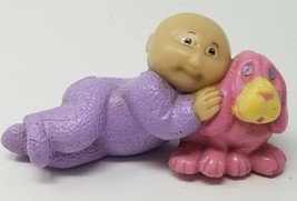 Figurine Cabbage Patch Kids Baby and Dog Vintage 1984 OOA Inc Plastic  - £12.08 GBP