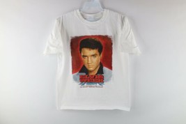 Vintage Mens Small 2007 Elvis Week Elvis Presley Double Sided T-Shirt White - £34.37 GBP
