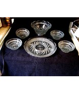 VTG. Glass Party Bowl With Small Bowls 9.5&quot; Anchor Hocking Wexford Party... - £23.23 GBP