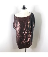 Robert Rodriguez Women 6 Metallic Sequin Off-Shoulder Oversized Tunic Mi... - $35.00