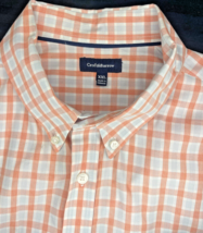 Croft &amp; Barrow Shirt Mens 2XL Orange  Plaid Short Sleeve Button - £8.35 GBP