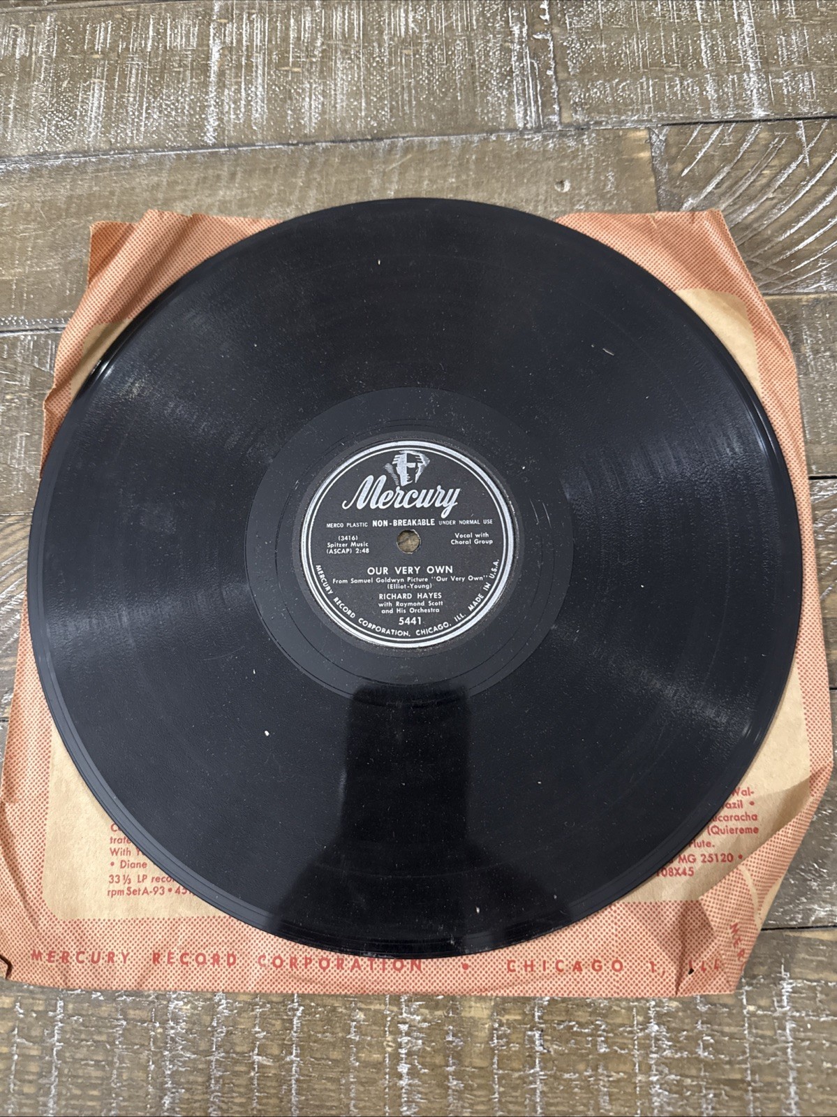 Our Very Own Richard Hayes 78 RPM NO DUST COVER - $74.70