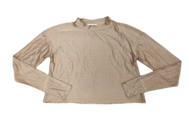 For Love &amp; Lemons Womens Sweater Crop Top Stripe Bronze Size S KHO17T801 - £37.47 GBP