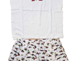 Ladies 2 piece Pajamas White Monkey Shorts and Top Set Medium New Tags F... - $10.29