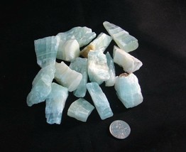 ONE RAW LEMURIAN AQUATINE ULTRAMARINE CALCITE CRYSTAL - £16.86 GBP