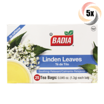 5x Boxes Badia Linden Leaves Soothing Tea | 25 Bags Per Box | Té de Tilo - £19.08 GBP