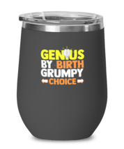 Wine Glass Tumbler Stainless Steel Funny Genius By Birth Grumpy Choice  - £25.76 GBP