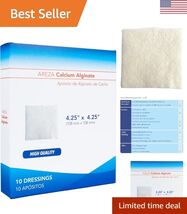 Calcium Alginate Wound Dressings 4.25" x 4.25" - Pack of 10 for Optimal ... - $28.26