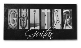 Guitar Photo Letters Art Wall Hanging Gift for Guitar Players - 3&quot;x6&quot; - $19.95