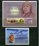 Sierra Leone 2 Souvenir Sheets Charles Lindbergh 75 anniv.Transatlant MN... - £4.67 GBP