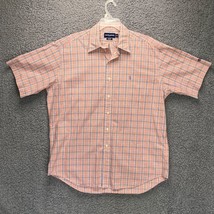 Ralph Lauren Golf Tilden Shirt Mens XL Orange Plaid Small Pony Casual Bu... - $13.56