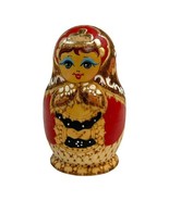Vintage HAND PAINTED GYPSY WOMAN Russian NESTING DOLLS MATRYOSHKA 5 TOTAL4&quot; - £36.92 GBP