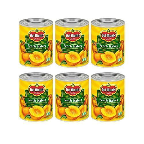 6 Del Monte MONTE Yellow Cling Peach Halves in Heavy Syrup, Canned Fruit, 29 oz - $39.00