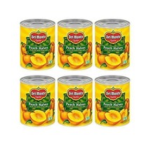 6 Del Monte MONTE Yellow Cling Peach Halves in Heavy Syrup, Canned Fruit... - $39.00